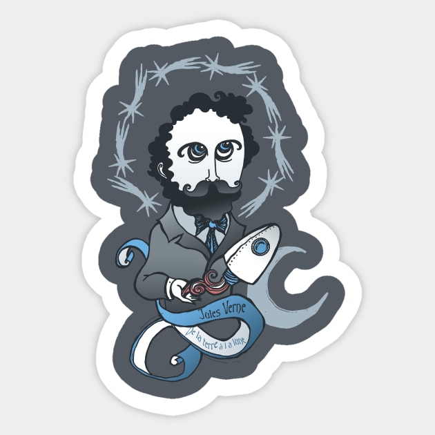 Jules Verne Sticker by lanznaster